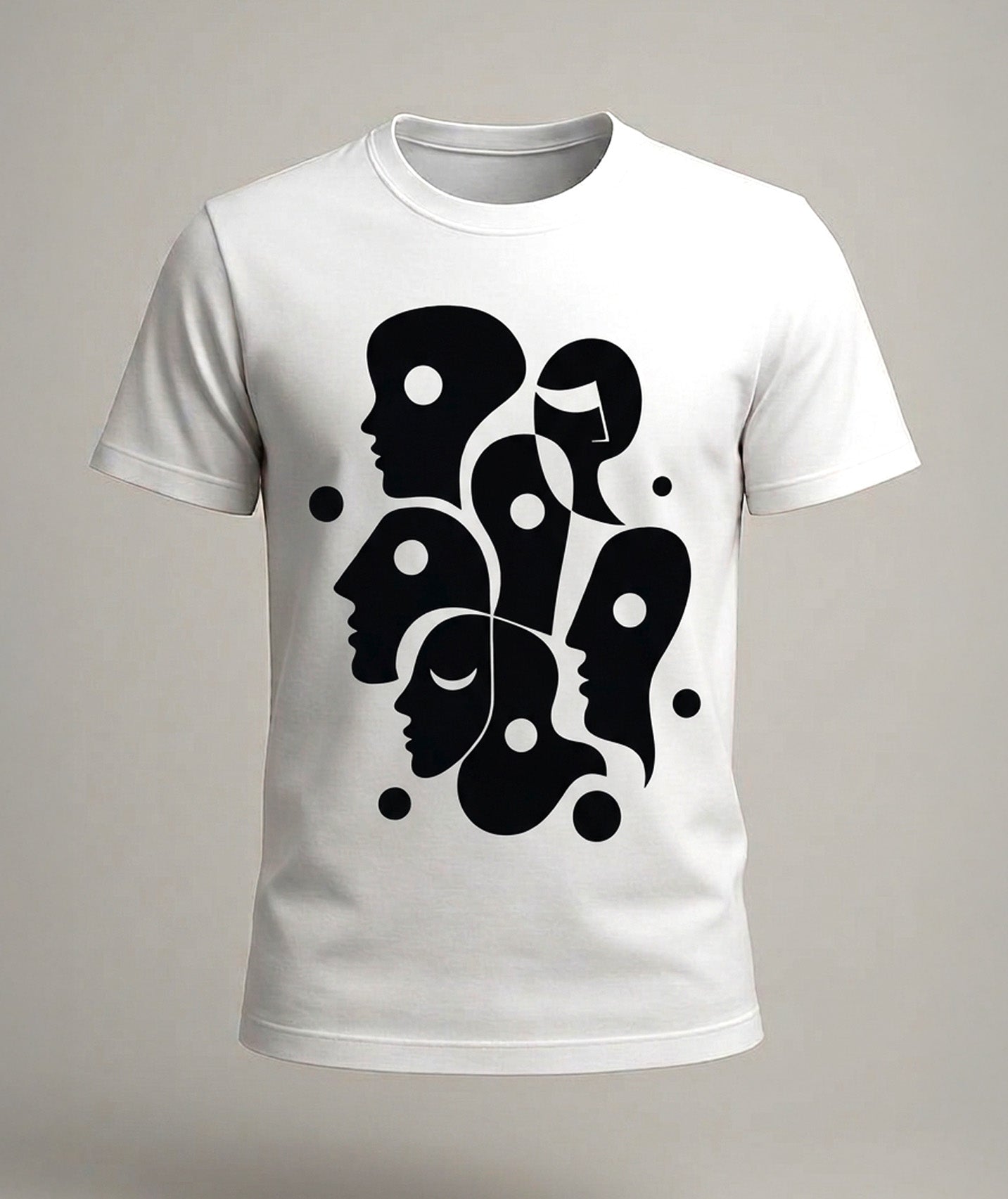 Abstract Human Faces Art Tee