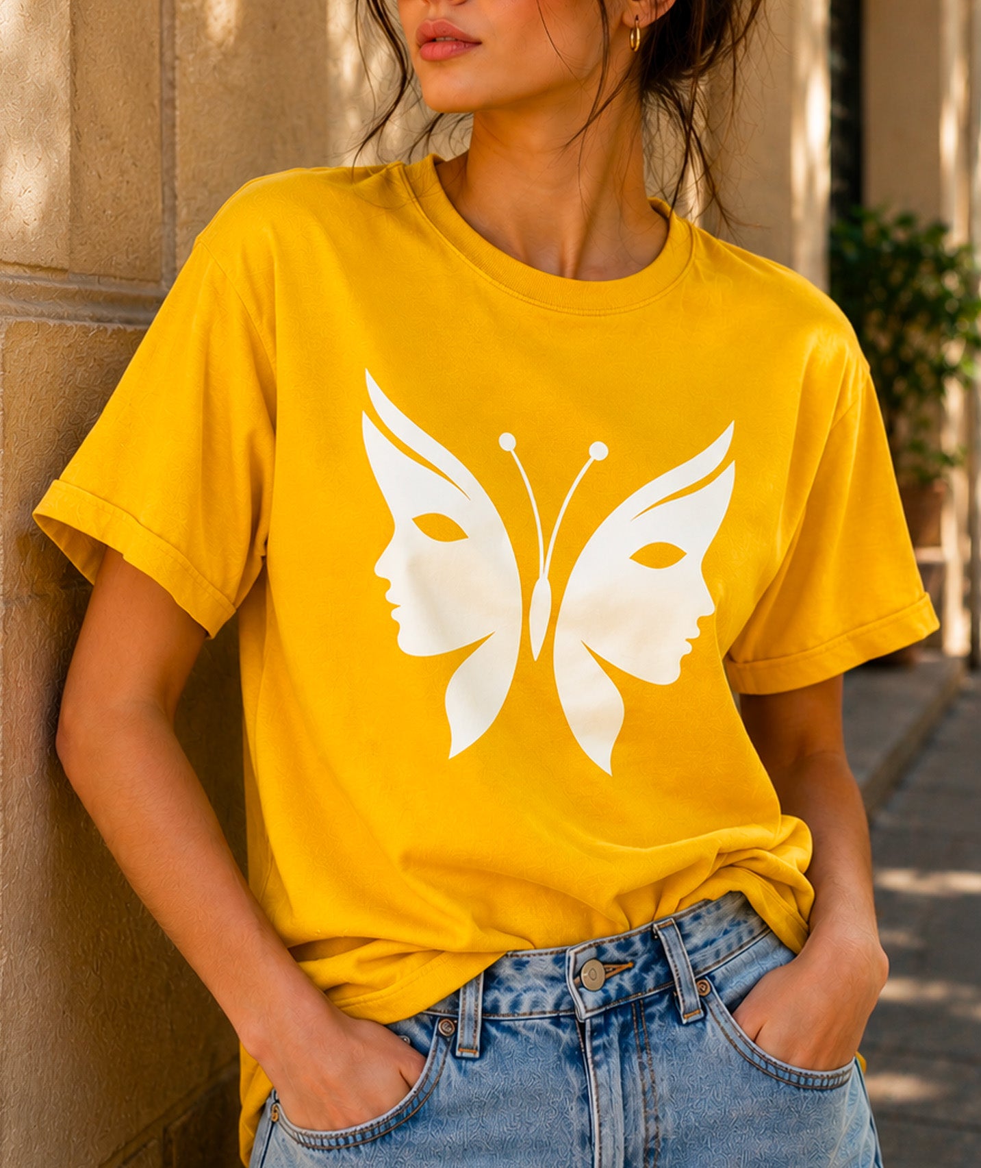 Two Sides Illusion Butterfly Tee