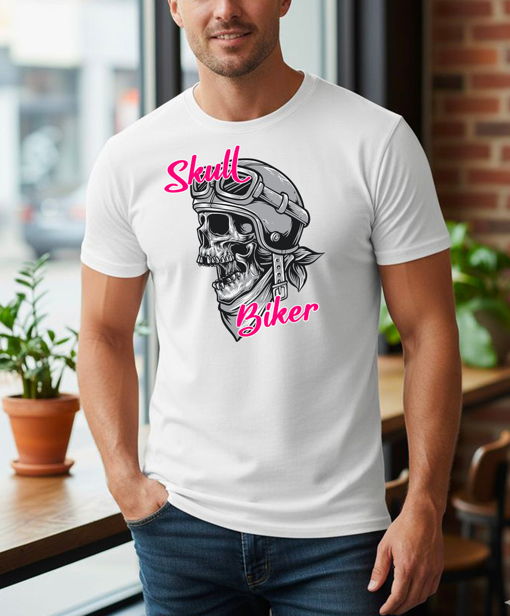 Skull Biker Retro Motorcycle Vintage T-Shirt