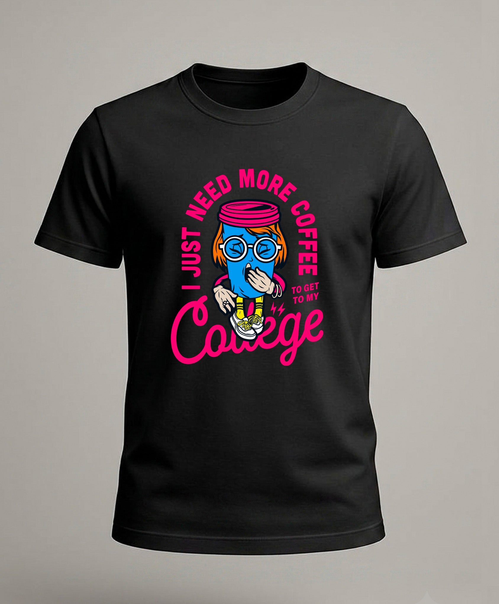 Funny Yawning Coffee Cup T-Shirt