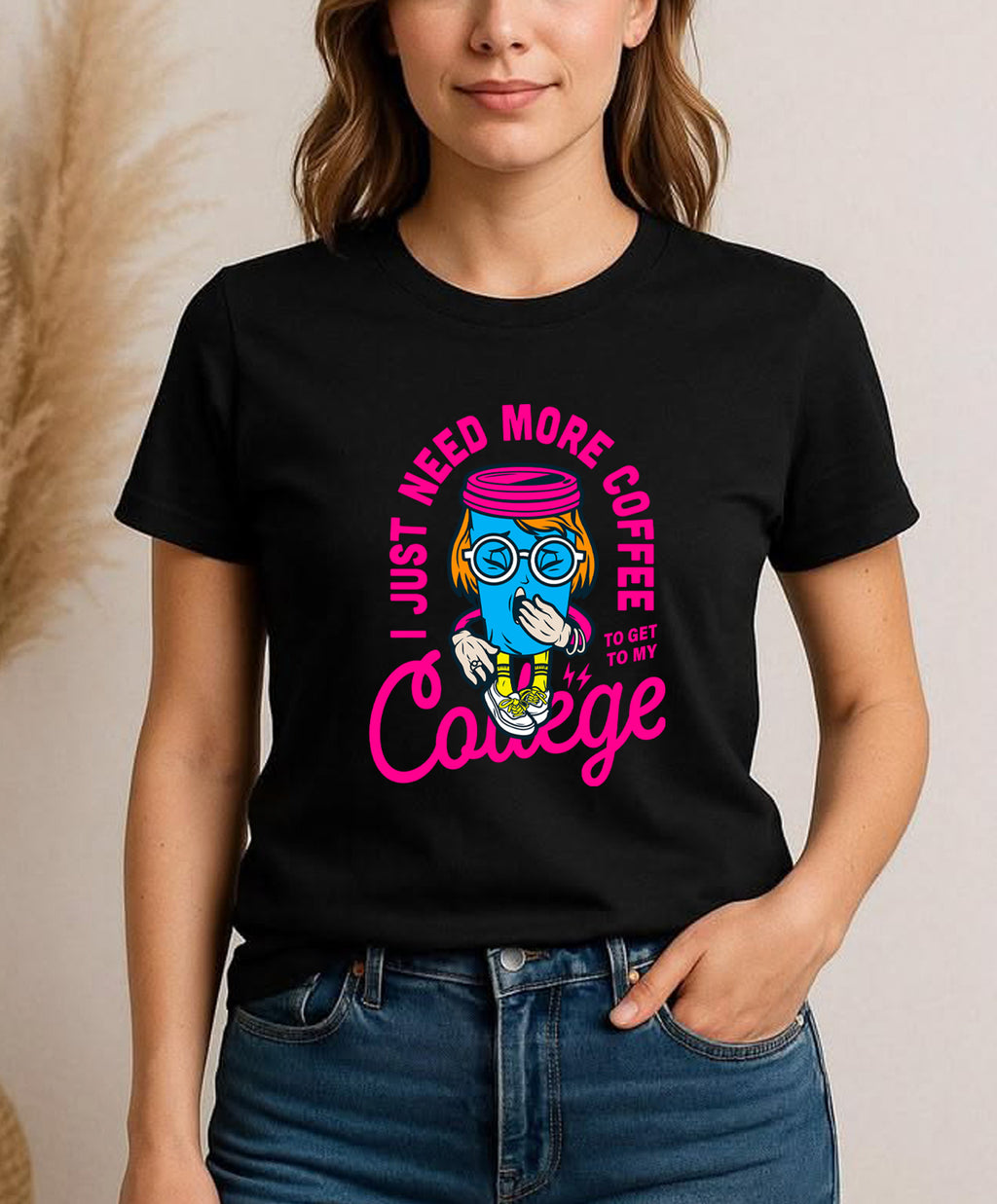 Funny Yawning Coffee Cup T-Shirt