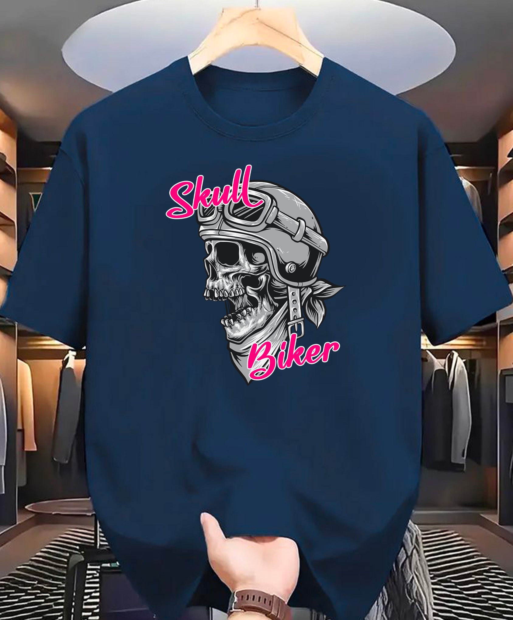 Skull Biker Retro Motorcycle Vintage T-Shirt