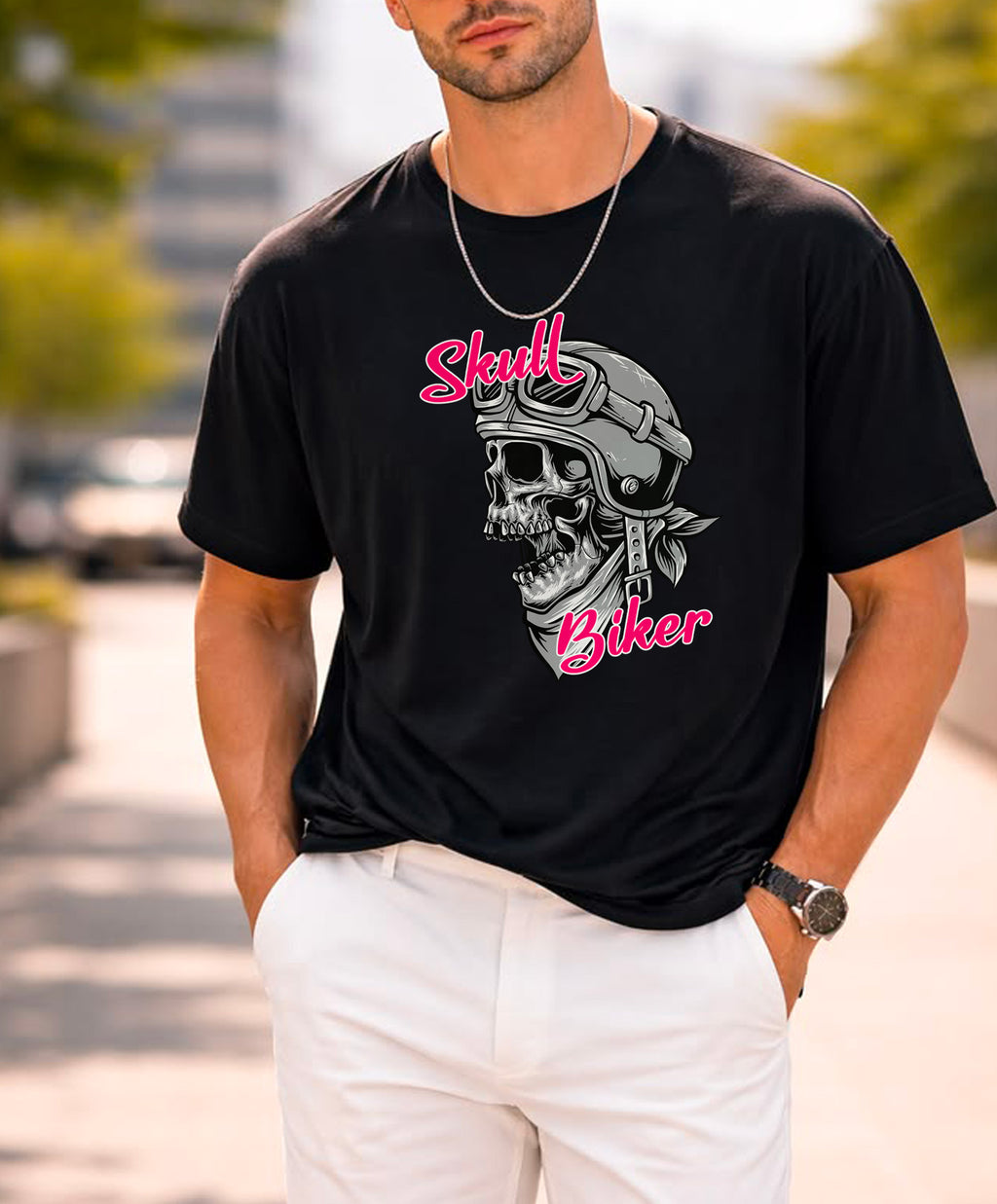 Skull Biker Retro Motorcycle Vintage T-Shirt
